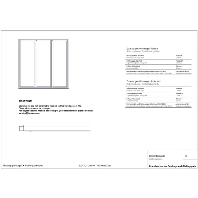 JANSEN Standard series Folding- or sliding-gate