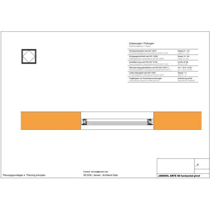 JANSEN JANISOL ARTE 60 horizontal pivot window