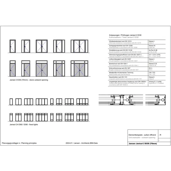 JANSEN Janisol 2 EI30 70 mm fire protection door