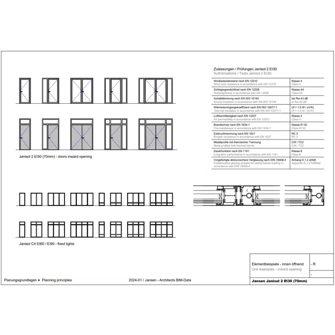 JANSEN Janisol 2 EI30 70 mm fire protection door