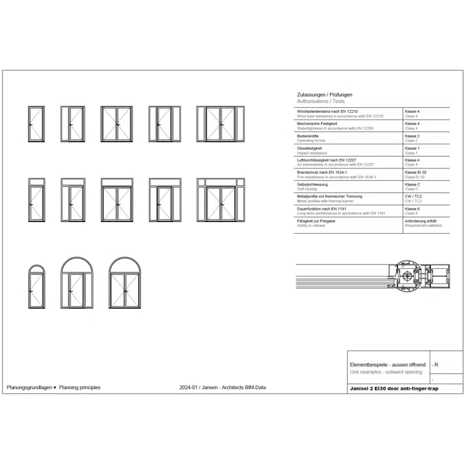 JANSEN Janisol 2 EI30 fire protection door anti-finger-trap