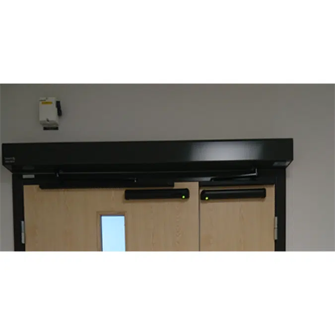 Standard duty double swing door operator - Pull arm