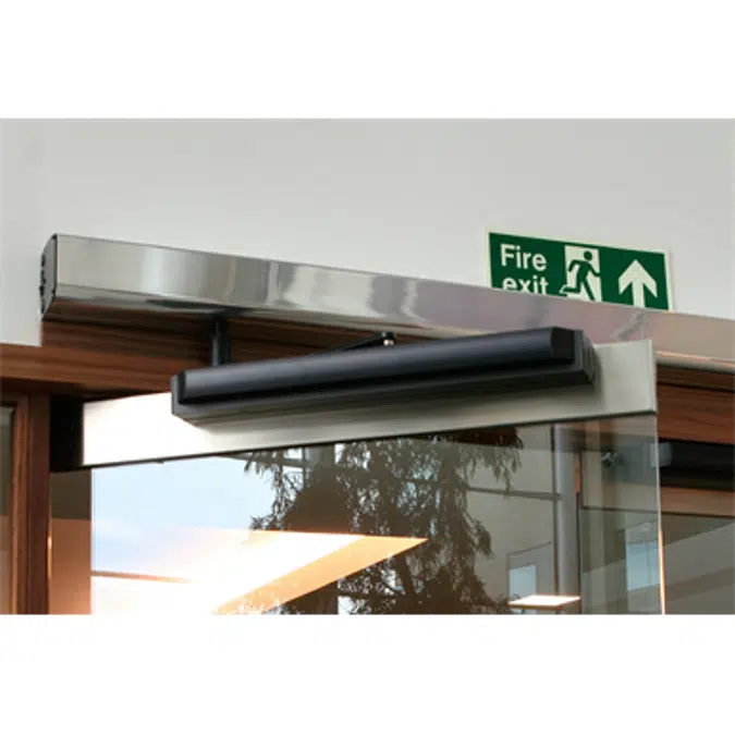 Standard duty double swing door operator - Pull arm