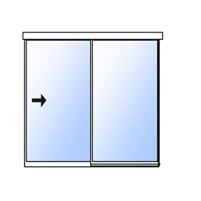 Image for Slim single sliding door with fixed panel - self supporting
