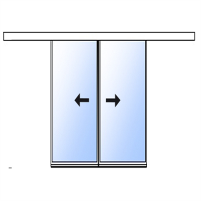 Image for Slim double sliding door - surface mounted
