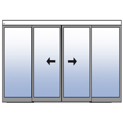 Image for Frame double sliding door with two fixed panels - surface mounted