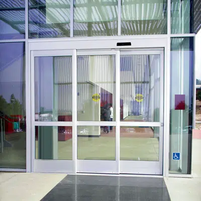 Image for Sliding Door SL500 Telescopic with transom  - overhead concealed