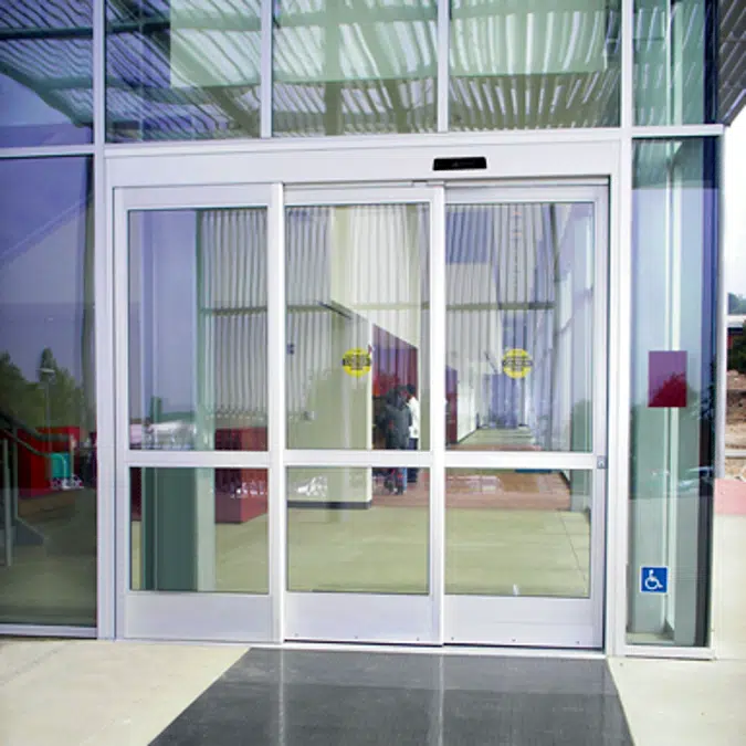 Sliding Door SL500 Telescopic with transom  - overhead concealed