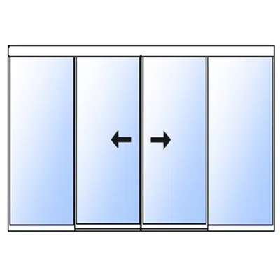 Image for Sliding Door Slim double with fixed panels - self supporting