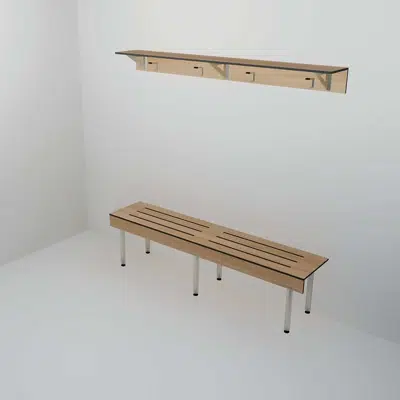 Bench Seating - Wall With Shelving (BSW-S)图像