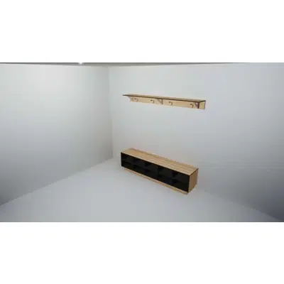 Image pour Bench Seating - Shoe Box Wall With Shelving (SBW-S)