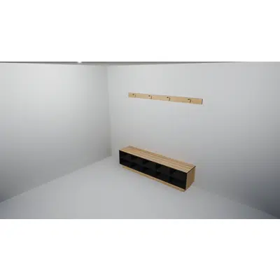 Bench Seating - Shoe Box Wall With Coat Rail (SBW-C)图像