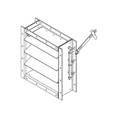 изображение для Industrial Backdraft Damper - Fiberglass - Airfoil Blade - FRP-BD-94