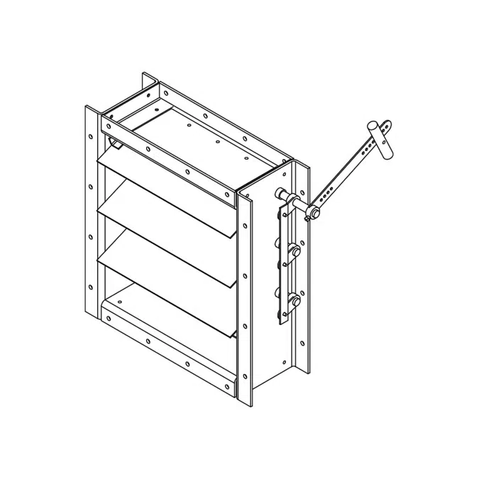 Industrial Backdraft Damper - Fiberglass - Airfoil Blade - FRP-BD-94