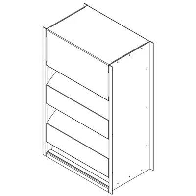 imazhi i Acoustical Louver - 12" Deep - 35 Degree Insulated J-Blade - Extruded Aluminum - EAJ-1235