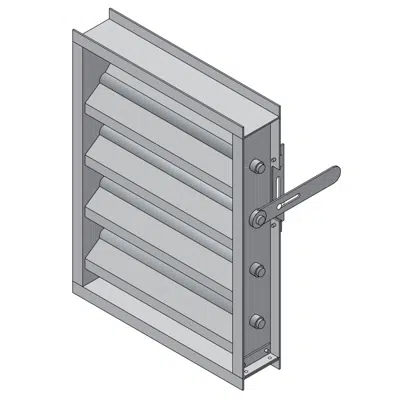 Fiberglass Operable Louver - 4" Deep - 45 Degree Operable Blade - Extruded Aluminum - FOJ-445 için görüntü