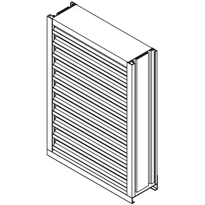 Wind-Driven Rain Louver - 5" Deep - 45 Degree Drainable Blade - Extruded Aluminum - ECD-545 이미지