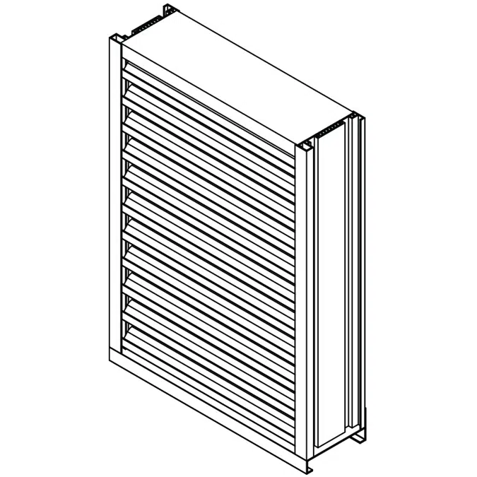 Wind-Driven Rain Louver - 5" Deep - 45 Degree Drainable Blade - Extruded Aluminum - ECD-545