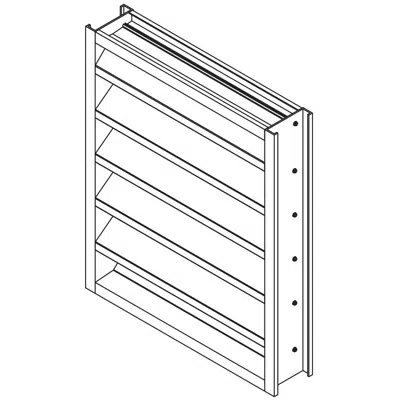 画像 Non-Drainable Louver - 4" Deep - 37-1/2 Degree K-Blade - Extruded Aluminum - EFK-437