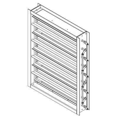 Image for Industrial Control Fiberglass Damper - Triple-V Opposed Blade - FRP-82