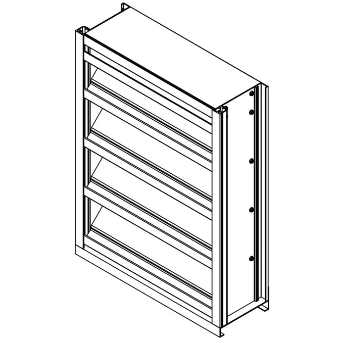 Drainable Louver - 6" Deep - 45 Degree Drainable Blade - Extruded Aluminum - EFD-645