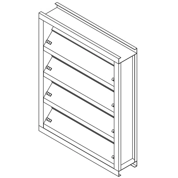 Steel Louver - 4" Deep - 45 Degree K-Blade - Galvannealed Steel - SFK-445