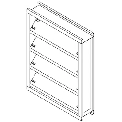 Image for Steel Louver - 4" Deep - 45 Degree J-Blade BD Exhaust - Galvannealed Steel - SBE-445