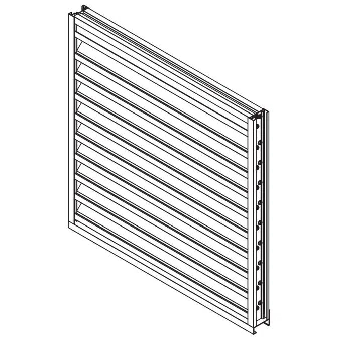 Drainable Louver - 2" Deep - 45 Degree Drainable Blade - Extruded Aluminum - EFD-245