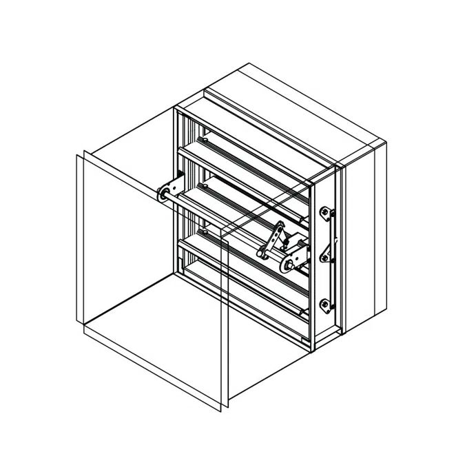 Combination Fire/Smoke Damper - 1-1/2 Hour - Actuator in the Airstream - Out-of-Partition - Triple-V Blade - Class 2 - FSD-142-OP