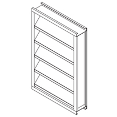 Image for Extruded Aluminum Louver, 4" Deep, 45 degree J-Blade, Bd-Intake