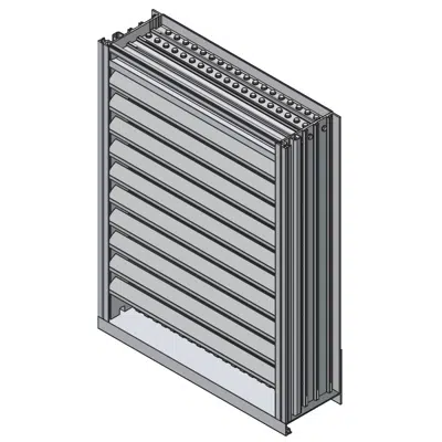 kuva kohteelle Hurricane Miami-Dade Louver - 5" Deep - 45 Degree  J-Blade with Vertical Blade Rear Section - Extruded Aluminum - EDV-545-MD