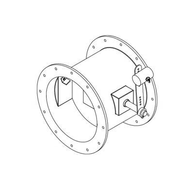 Obrázek pro Industrial Backdraft Damper - Fiberglass - Round Single Blade - FRP-BDR