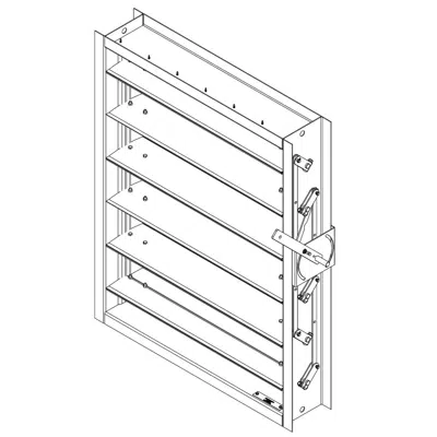 Image for Industrial Control Damper - Aluminum Airfoil Opposed Blade - CD-104