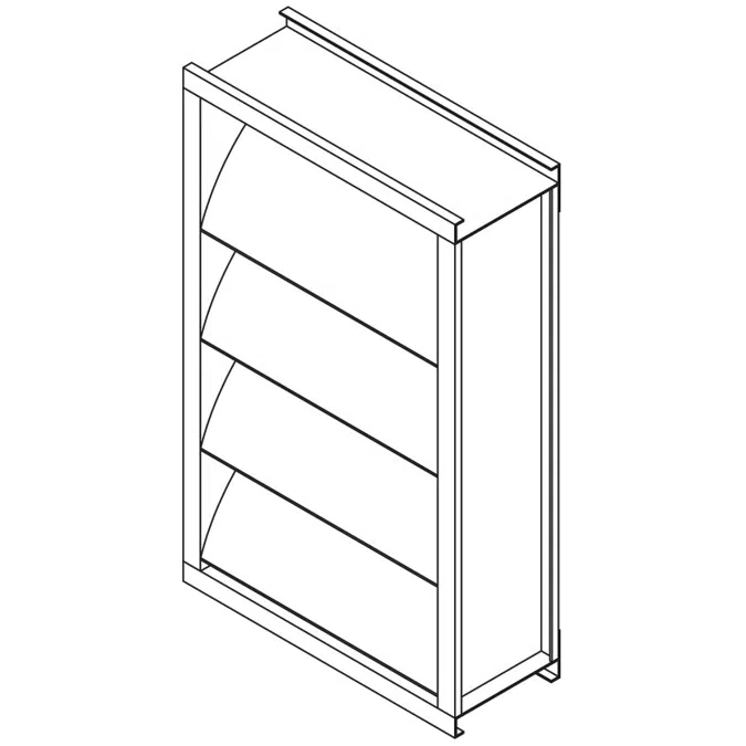 Acoustical Louver - 6" Deep - 45 Degree Airfoil Blade - Extruded Aluminum - EAA-645