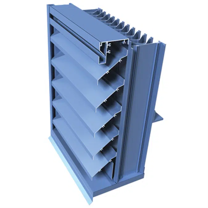 Wind-Driven Rain Louver - 9" Deep - 37 Degree J-Blade with Vertical Blade Rear Section - Extruded Aluminum - EFJ-937