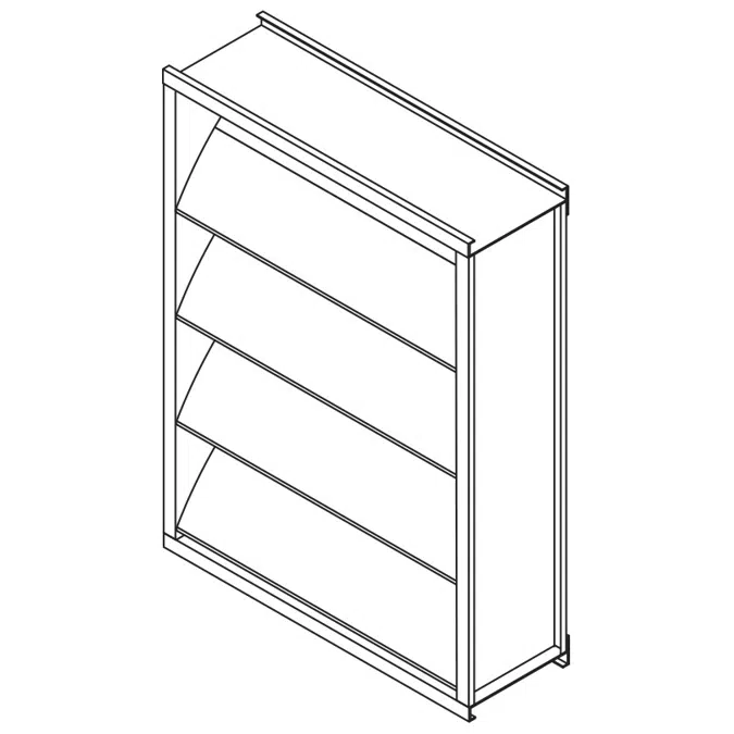 Acoustical Louver - 8" Deep - 45 Degree Airfoil Blade - Extruded Aluminum - EAA-845
