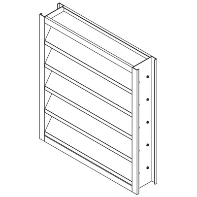 Imagem para Non-Drainable Louver - 4" Deep - 45 Degree Inverted Y-Blade - Extruded Aluminum - EFY-445}