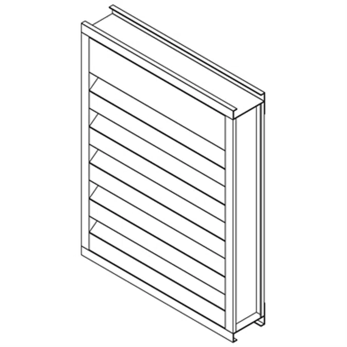 Acoustical Louver - 4" Deep - 37 Degree Insulated J-Blade - Extruded Aluminum - EAJ-437