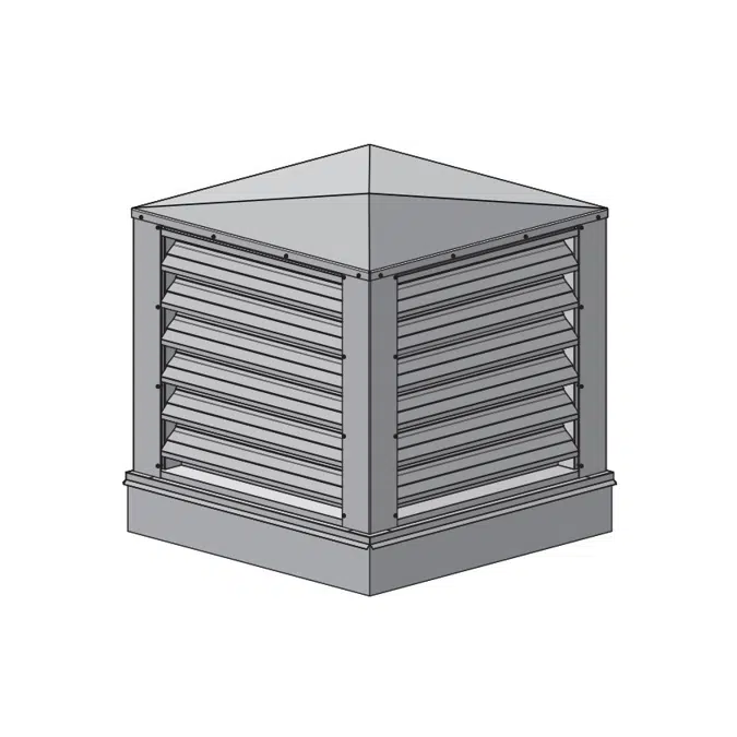 Penthouse - 4" Deep - 45 Degree J-Blade - Extruded Aluminum - EFJ-445-PH