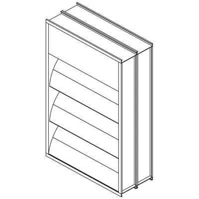 Acoustical Louver - 12" Deep - 45 Degree Insulated Airfoil Blade - Extruded Aluminum - EAA-1245 için görüntü