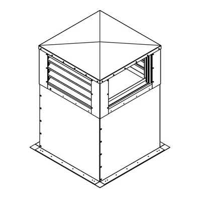 Image for Elevated Ventilator Penthouse - 4" Deep - 45 Degree J-Blade - Extruded Aluminum - PEV-445