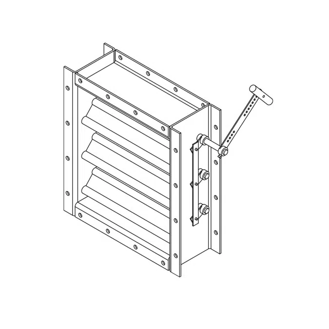 Industrial Backdraft Damper - Fiberglass - Triple-V Blade - FRP-BD-84