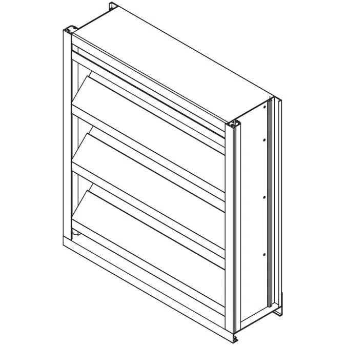 Non-Drainable Louver - 6" Deep - 45 Degree J-Blade - Extruded Aluminum - EFJ-645