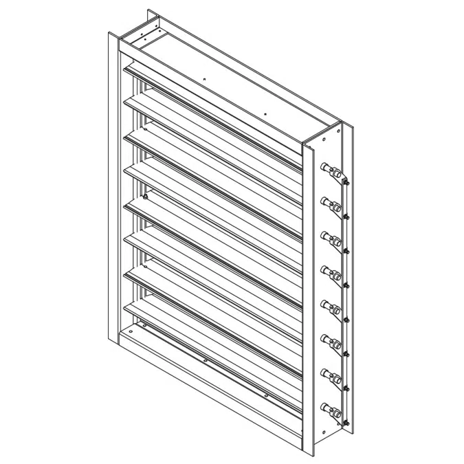 Industrial Control Fiberglass Damper - Airfoil Parallel Blade - FRP-91