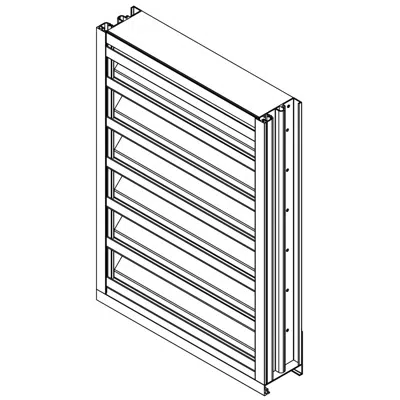 billede til Drainable Louver - 4" Deep - 45 Degree Drainable Blade - Extruded Aluminum - EFD-445