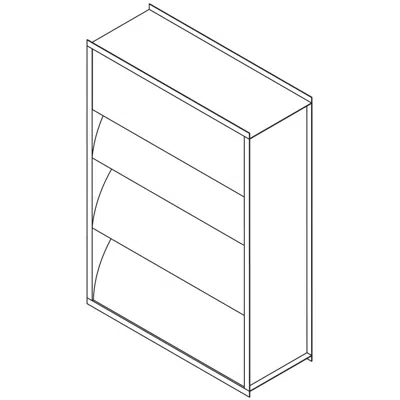 kép a termékről - Acoustical Louver - 12" Deep - 45 Degree Insulated Airfoil Blade - Steel - FAA-1245