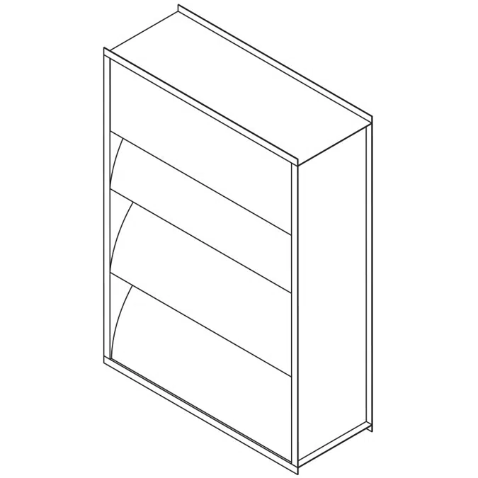 Acoustical Louver - 12" Deep - 45 Degree Insulated Airfoil Blade - Steel - FAA-1245