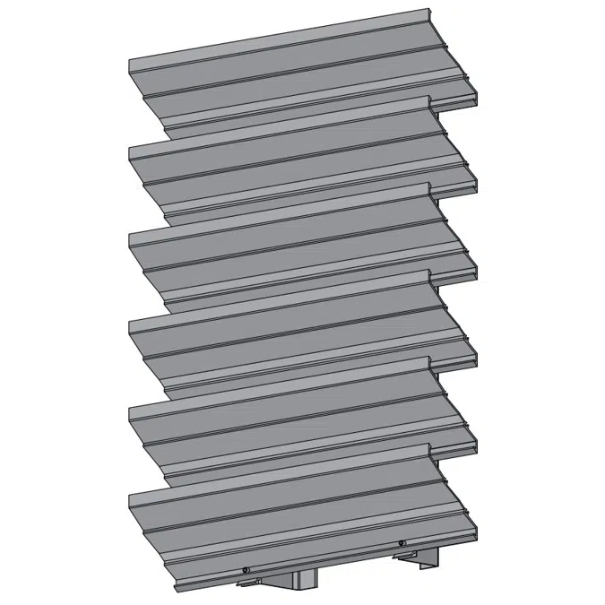 Extruded Aluminum Sight Screen - 4" Deep - 45 Degree Horizontal Inverted J-Blade - HJ-445