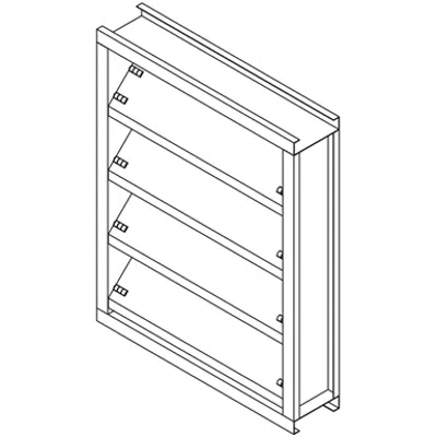 Image for Steel Louver - 4" Deep - 45 Degree J-Blade BD Intake - Galvannealed Steel - SBI-445