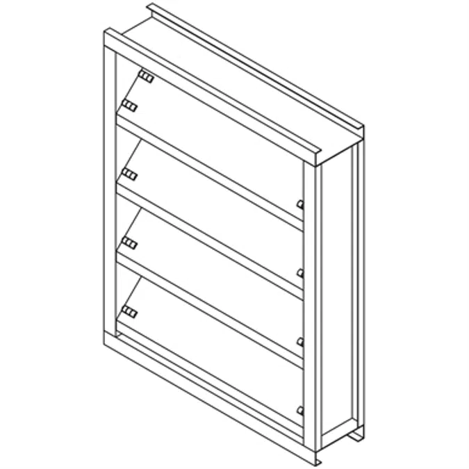 Steel Louver - 4" Deep - 45 Degree J-Blade BD Intake - Galvannealed Steel - SBI-445